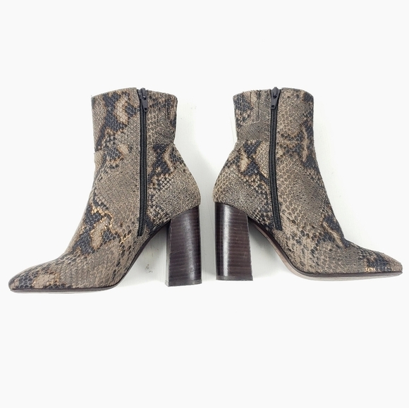 Free People Nolita snake skin print heeled ankle Boots size 36 - Picture 8 of 10